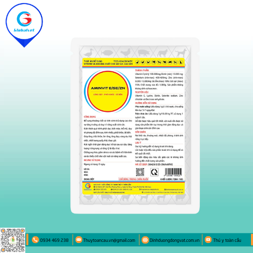 AMINVIT E/SE/ZN  LÔNG ĐẸP- PHÔI KHỎE- ĐẺ BỀN